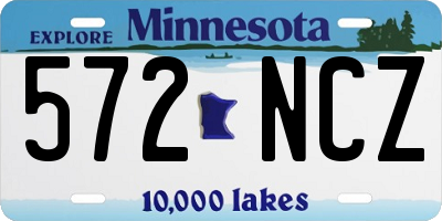 MN license plate 572NCZ