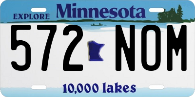 MN license plate 572NOM