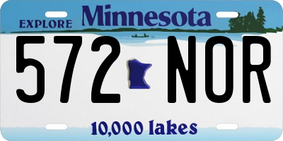 MN license plate 572NOR