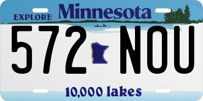 MN license plate 572NOU