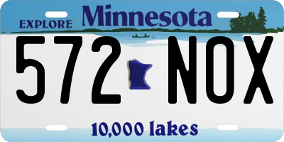 MN license plate 572NOX