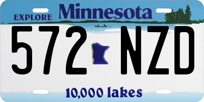 MN license plate 572NZD