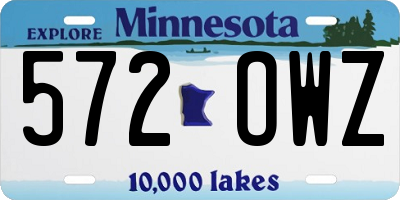 MN license plate 572OWZ