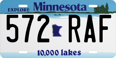 MN license plate 572RAF