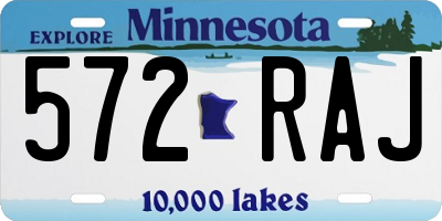 MN license plate 572RAJ
