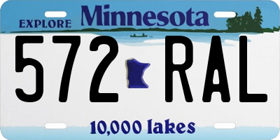 MN license plate 572RAL