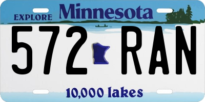 MN license plate 572RAN
