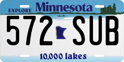MN license plate 572SUB