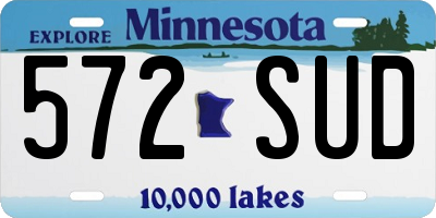 MN license plate 572SUD