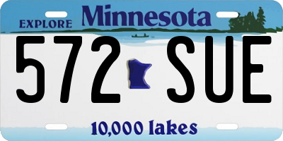 MN license plate 572SUE
