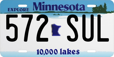 MN license plate 572SUL