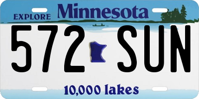 MN license plate 572SUN