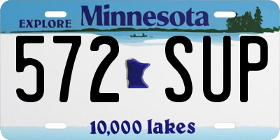 MN license plate 572SUP