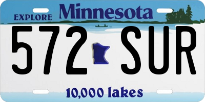 MN license plate 572SUR