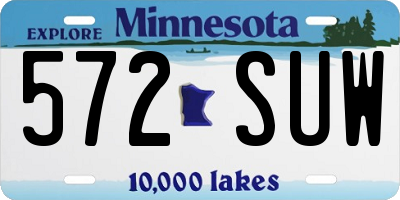 MN license plate 572SUW