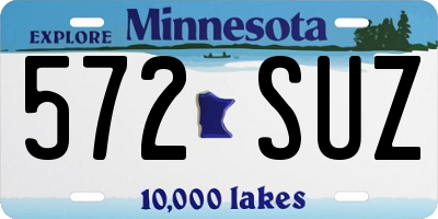 MN license plate 572SUZ