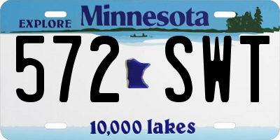 MN license plate 572SWT