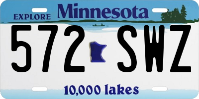 MN license plate 572SWZ