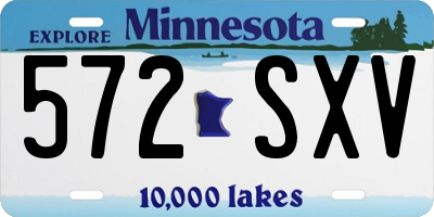 MN license plate 572SXV