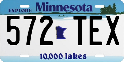 MN license plate 572TEX
