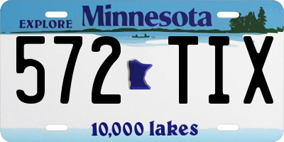 MN license plate 572TIX