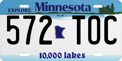 MN license plate 572TOC