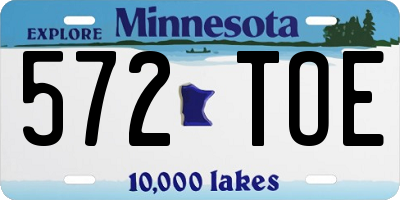 MN license plate 572TOE