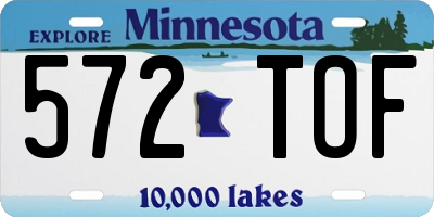 MN license plate 572TOF