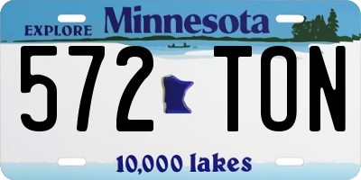 MN license plate 572TON