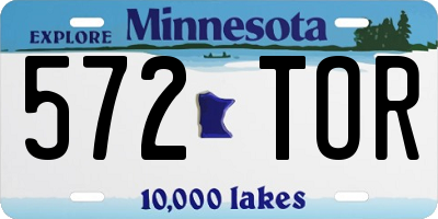 MN license plate 572TOR