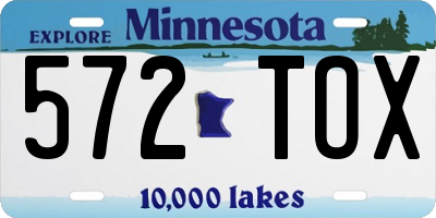 MN license plate 572TOX