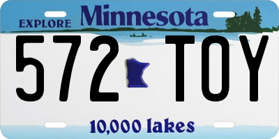 MN license plate 572TOY