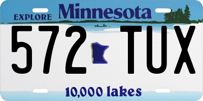 MN license plate 572TUX
