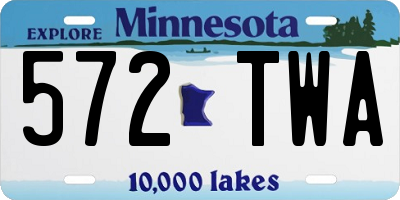 MN license plate 572TWA