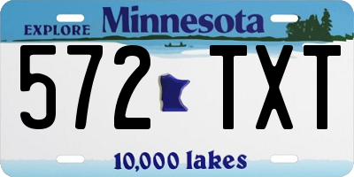 MN license plate 572TXT