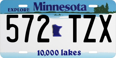 MN license plate 572TZX