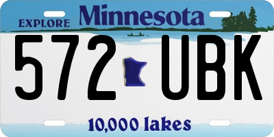 MN license plate 572UBK