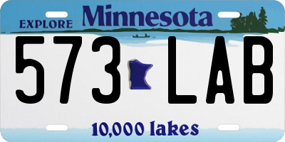 MN license plate 573LAB