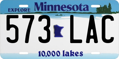 MN license plate 573LAC