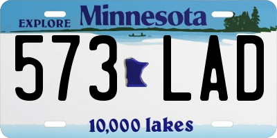 MN license plate 573LAD