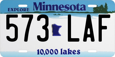 MN license plate 573LAF