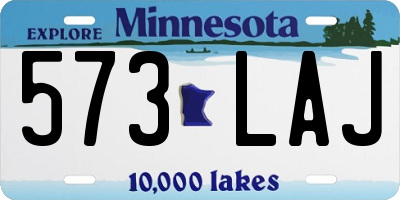 MN license plate 573LAJ