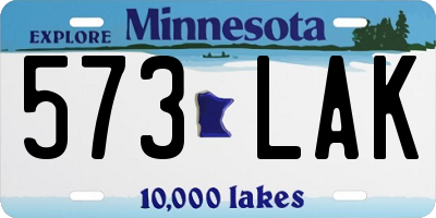 MN license plate 573LAK