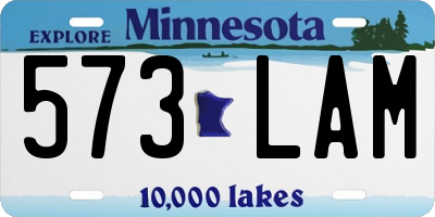 MN license plate 573LAM