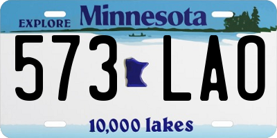 MN license plate 573LAO