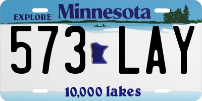 MN license plate 573LAY