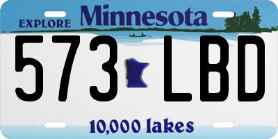 MN license plate 573LBD
