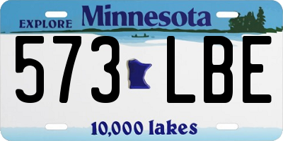 MN license plate 573LBE