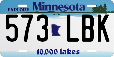 MN license plate 573LBK