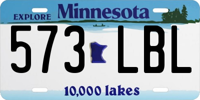 MN license plate 573LBL